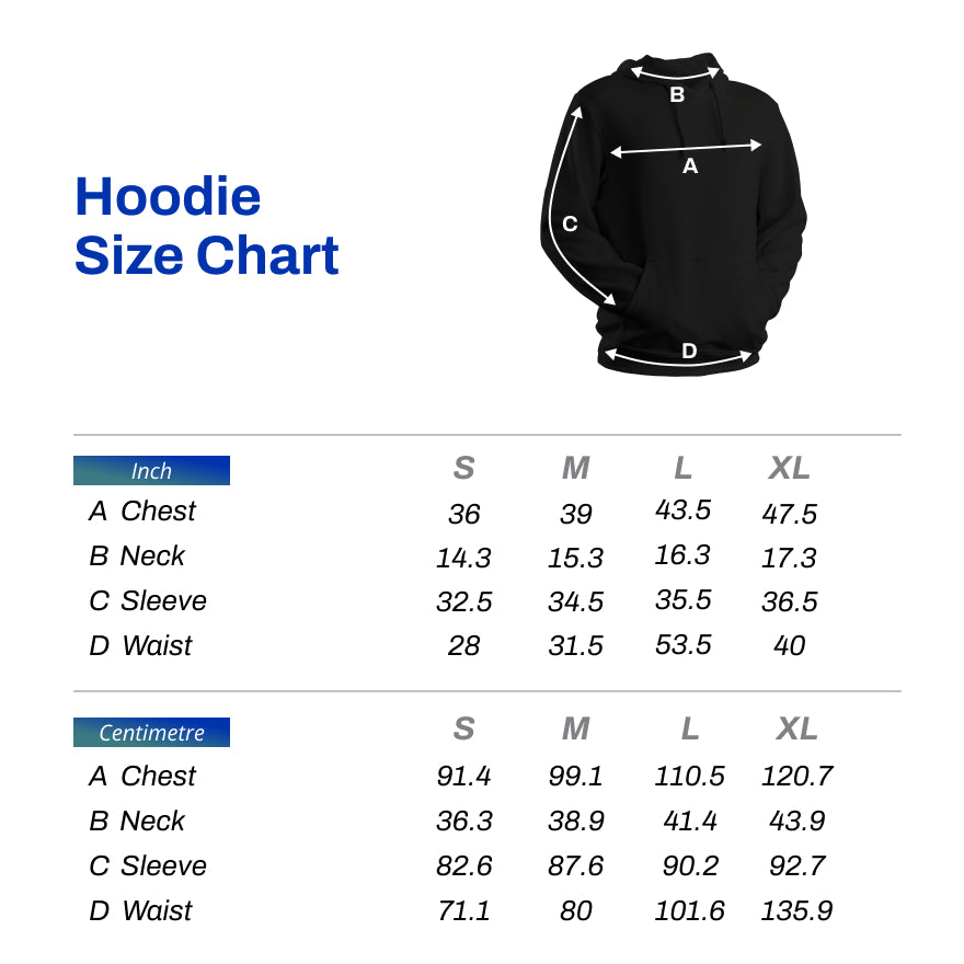 measurements of back hoodie